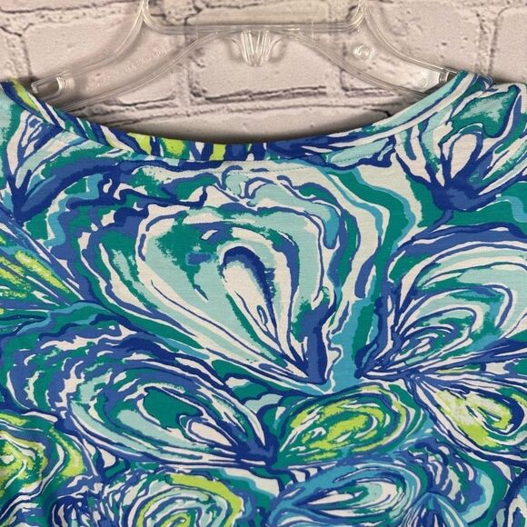 Lilly Pulitzer Women’s Top Sorella Oh Shucks Oyster Print Sparkling Blue XS - Picture 7 of 9